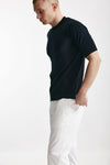 t shirt in maglia cotone blu men Hosio - 2