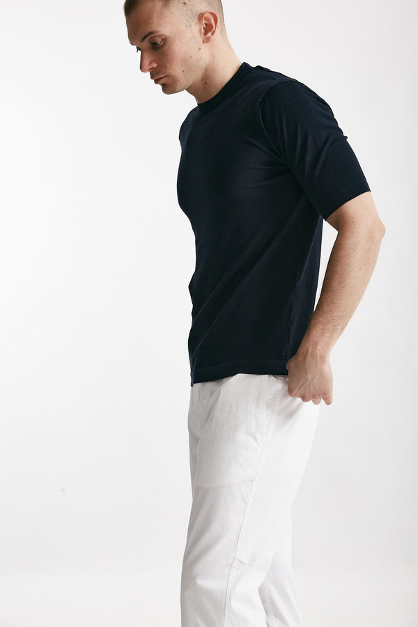 t shirt in maglia cotone blu men Hosio