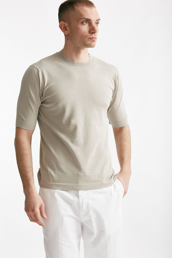 t shirt in maglia cotone grigio perla men Hosio