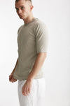 t shirt in maglia cotone grigio perla men Hosio - 2