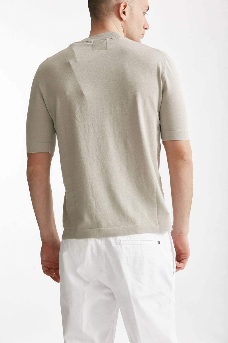 t shirt in maglia cotone grigio perla men Hosio - 3