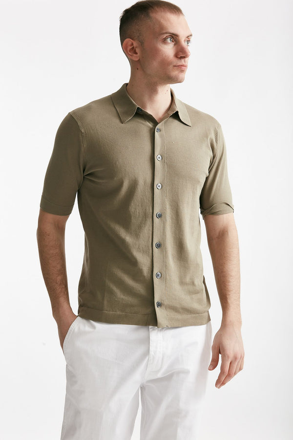 polo camicia in cotone tortora men Hosio