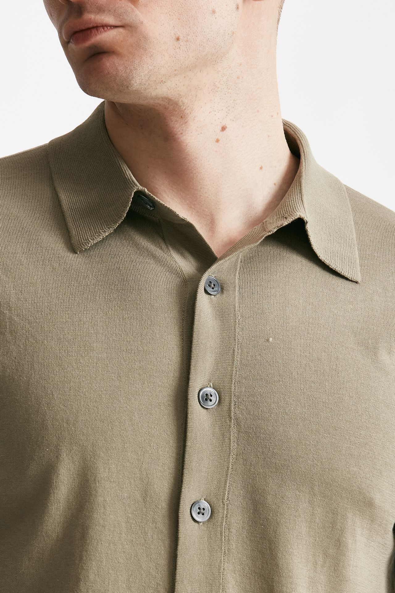 polo camicia in cotone tortora men Hosio - 4