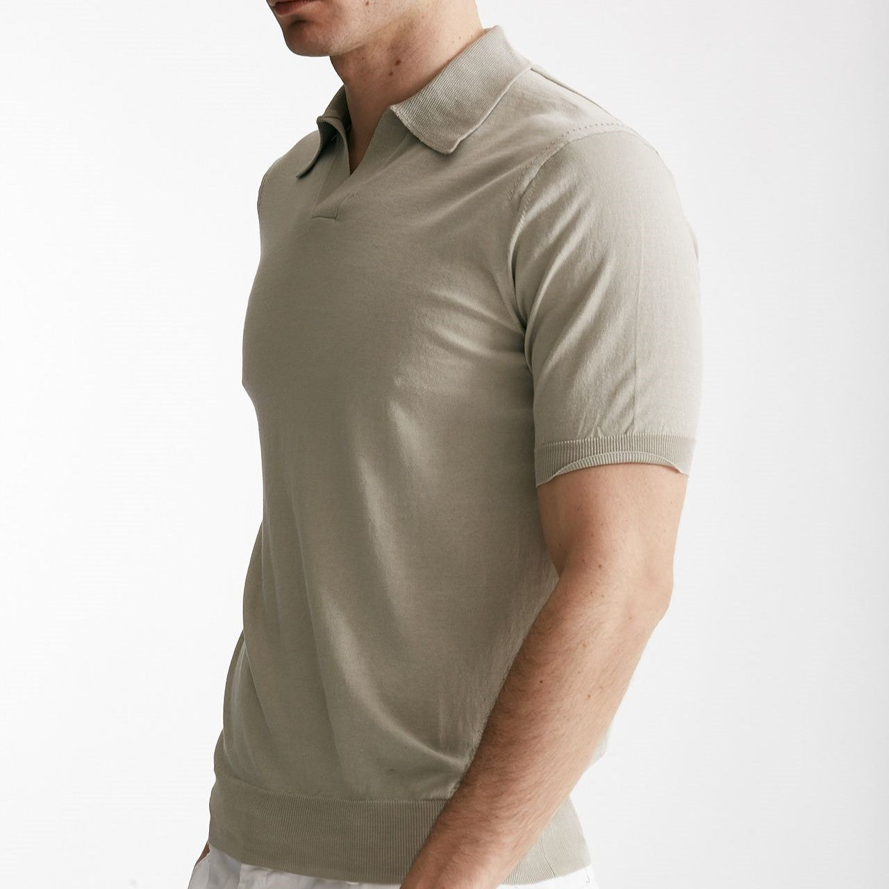 polo in cotone grigio perla men Hosio - 6
