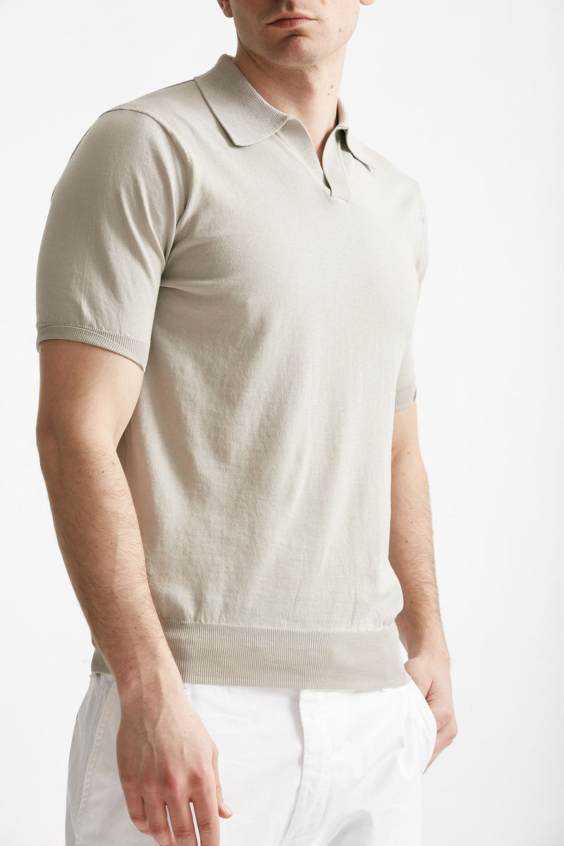 polo in cotone grigio perla men Hosio - 4