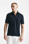 polo in cotone stretch blu men Hosio - 5