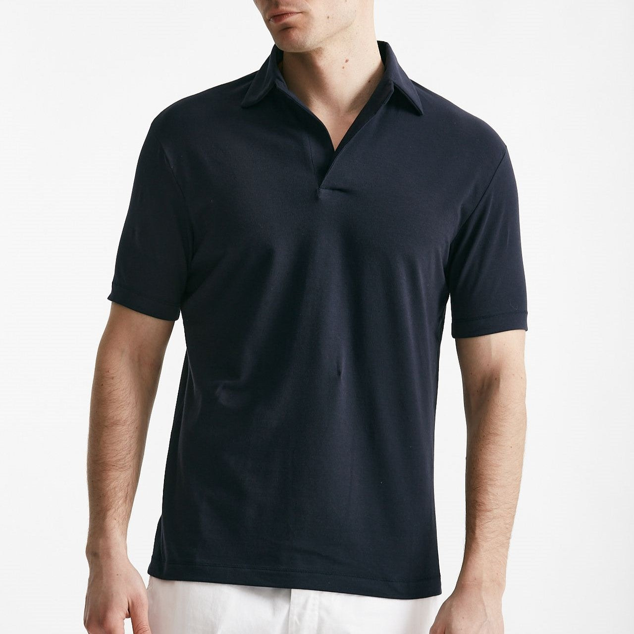 polo in cotone stretch blu men Hosio - 6