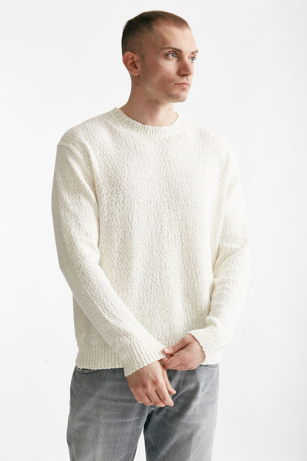 maglia in cotone lavorato boucle bianco men Hosio