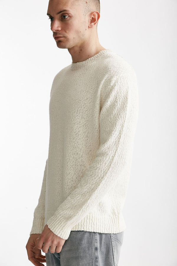 maglia in cotone lavorato boucle bianco men Hosio