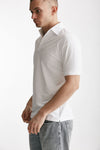 polo in cotone stretch scollo v bianco men Hosio - 2
