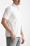 polo in cotone stretch scollo v bianco men Hosio - 4