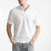 polo in cotone stretch scollo v bianco men Hosio - 6