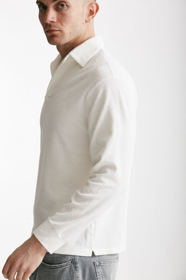 polo in cotone scollo v bianco men Hosio