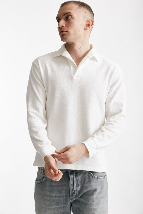 polo in cotone scollo v bianco men Hosio