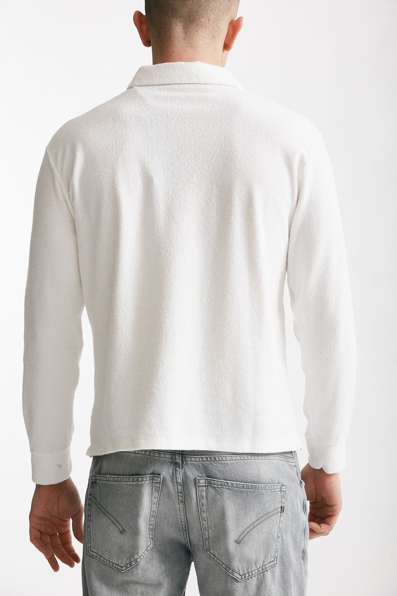 polo in cotone scollo v bianco men Hosio - 3