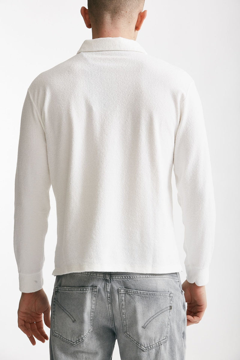 polo in cotone scollo v bianco men Hosio - 3