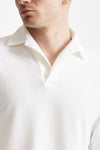 polo in cotone scollo v bianco men Hosio - 5