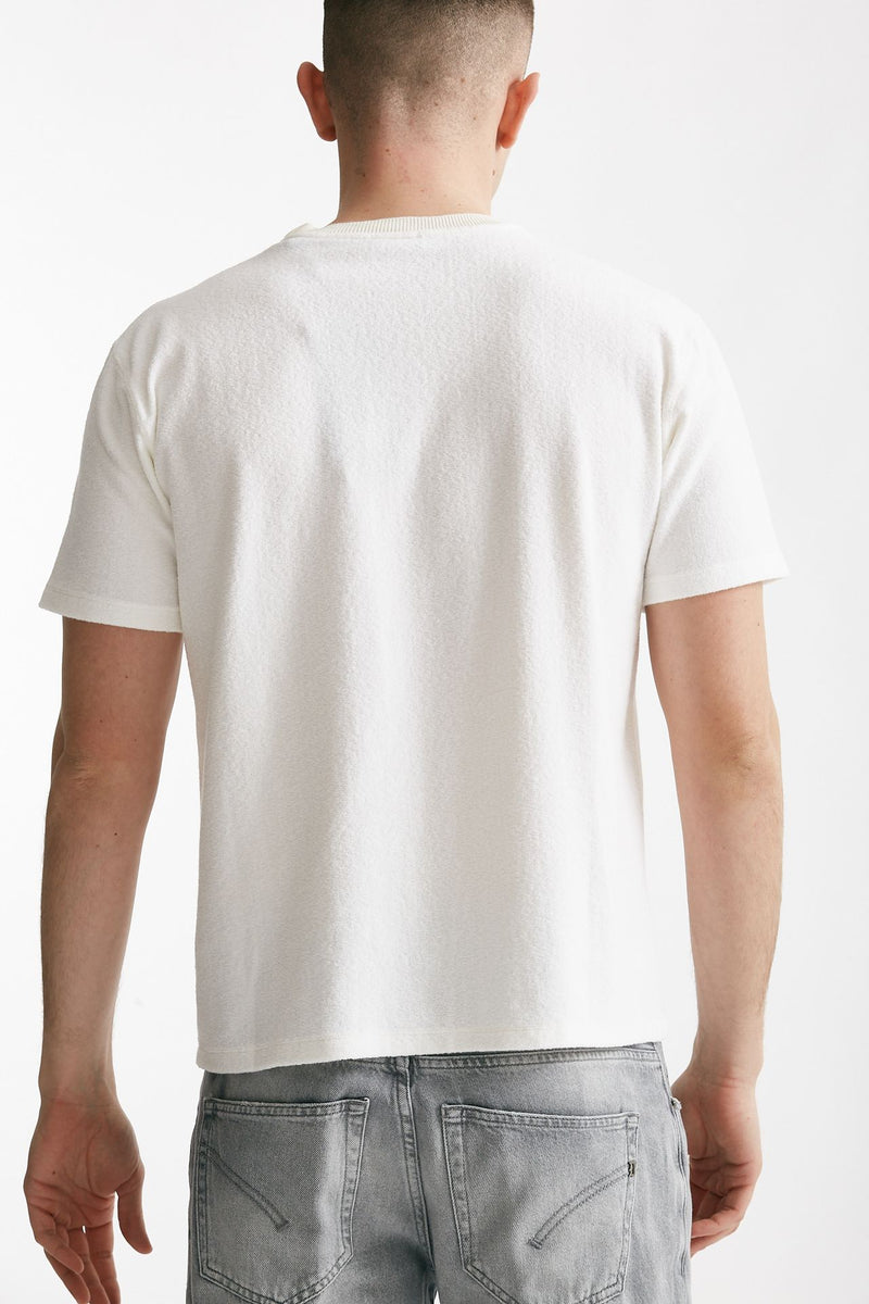 t shirt in cotone lavorazione spugna bianco men Hosio - 3