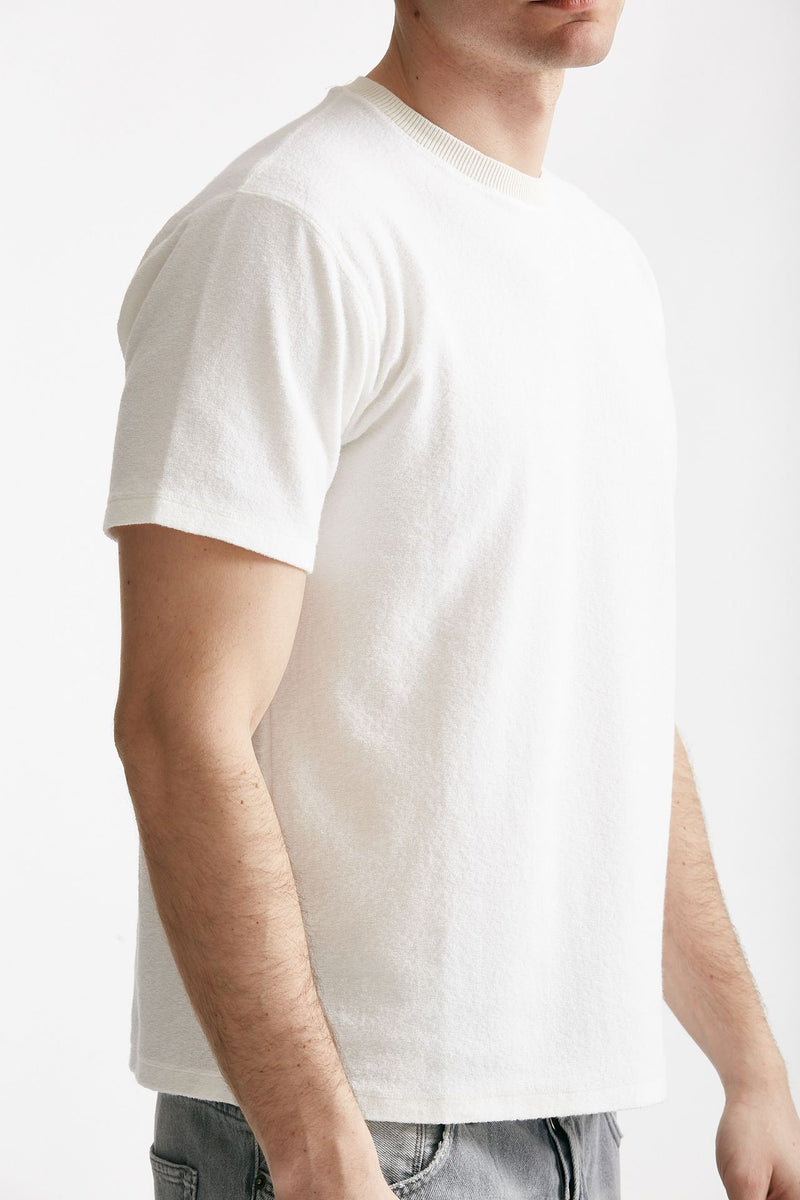 t shirt in cotone lavorazione spugna bianco men Hosio - 4