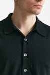 polo camicia in maglia cotone nero men Hosio - 5