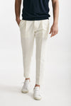 pantalone bianco cotone e lino men Incotex - 1