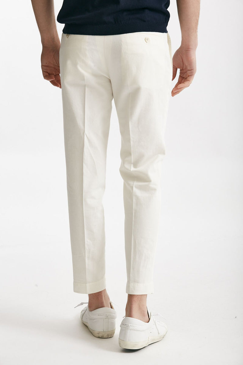 pantalone bianco cotone e lino men Incotex - 3