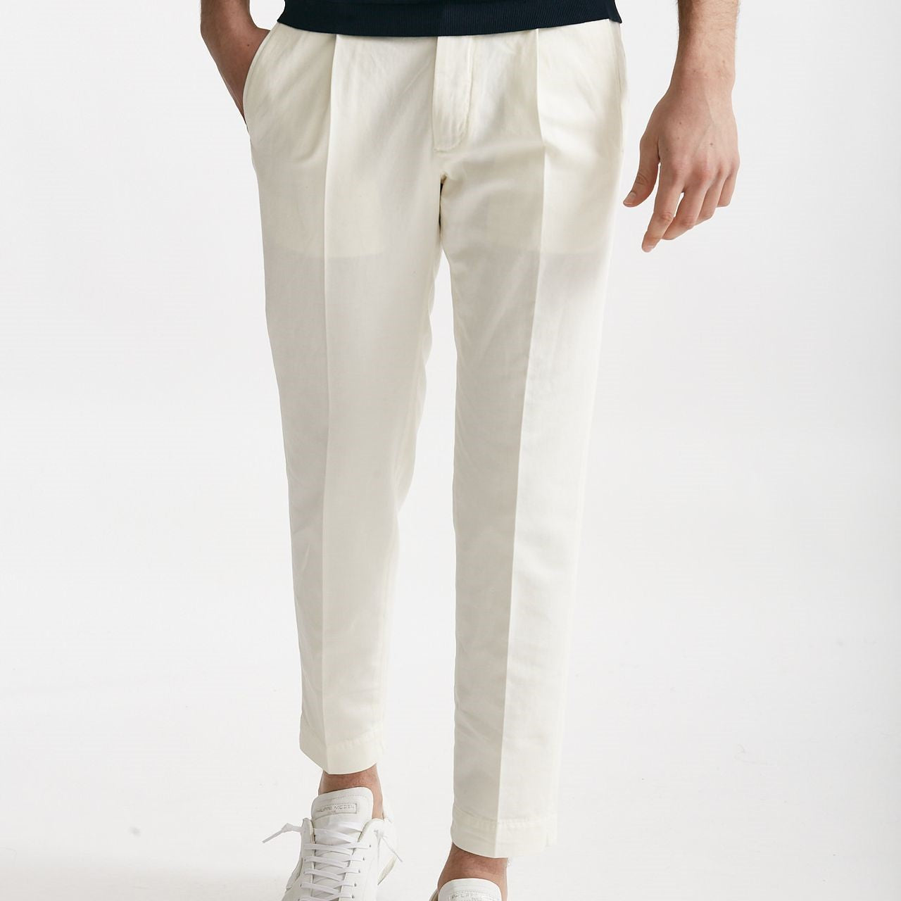 pantalone bianco cotone e lino men Incotex - 8