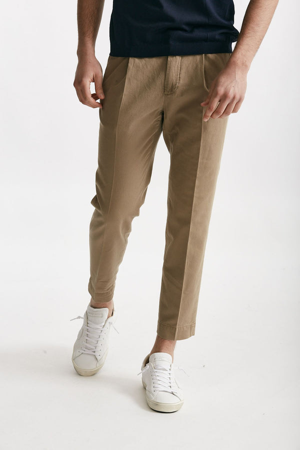 pantalone beige cotone e lino men Incotex