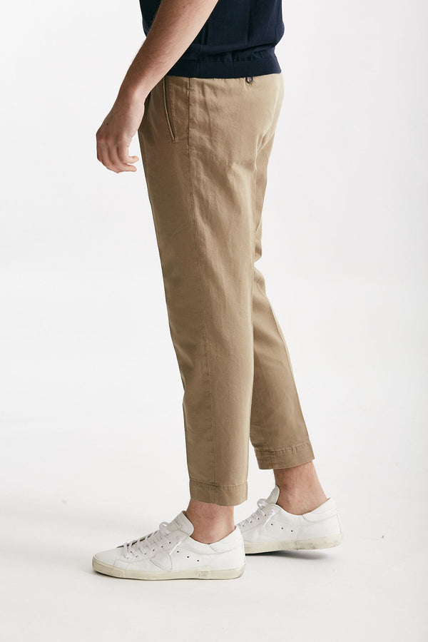 pantalone beige cotone e lino men Incotex