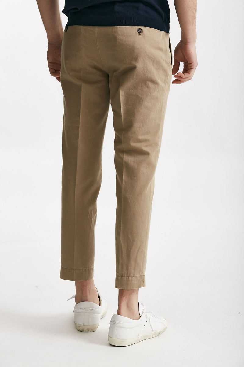 pantalone beige cotone e lino men Incotex - 3