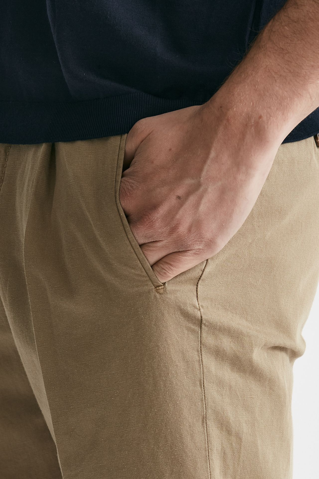 pantalone beige cotone e lino men Incotex - 6