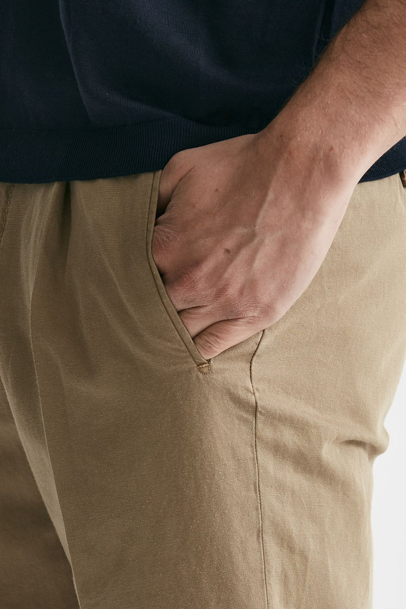 pantalone beige cotone e lino men Incotex - 6