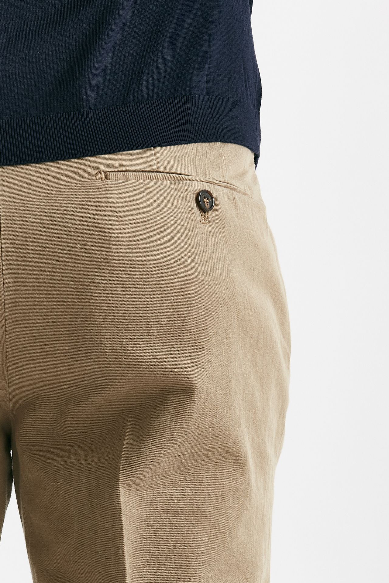 pantalone beige cotone e lino men Incotex - 7