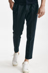 pantalone blu cotone e lino men Incotex - 1