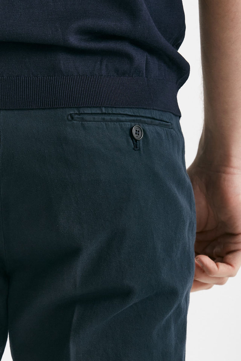 pantalone blu cotone e lino men Incotex - 7