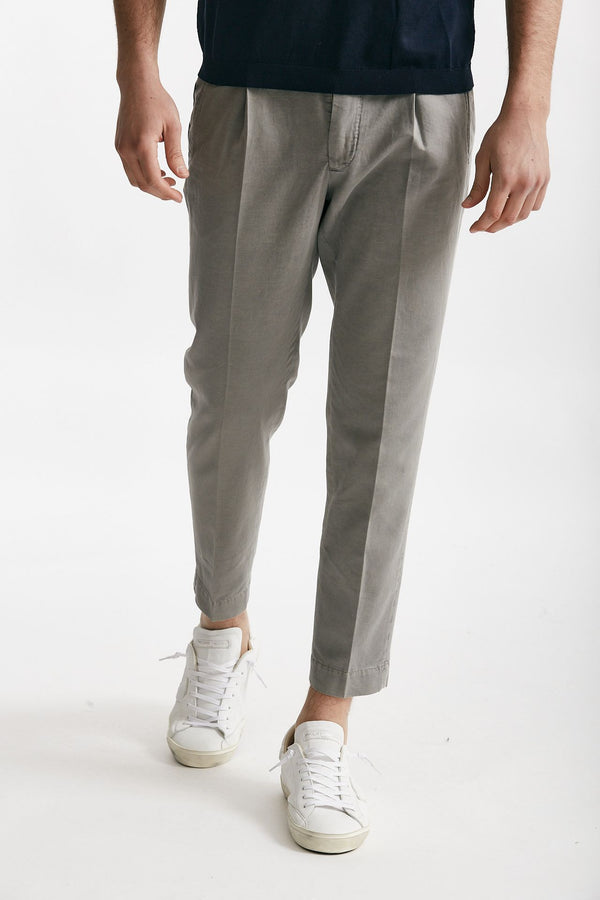 pantalone grigio cotone e lino men Incotex