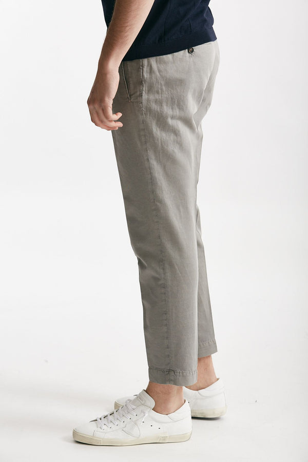 pantalone grigio cotone e lino men Incotex