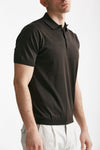 polo in seta e cotone marrone men Kangra - 4