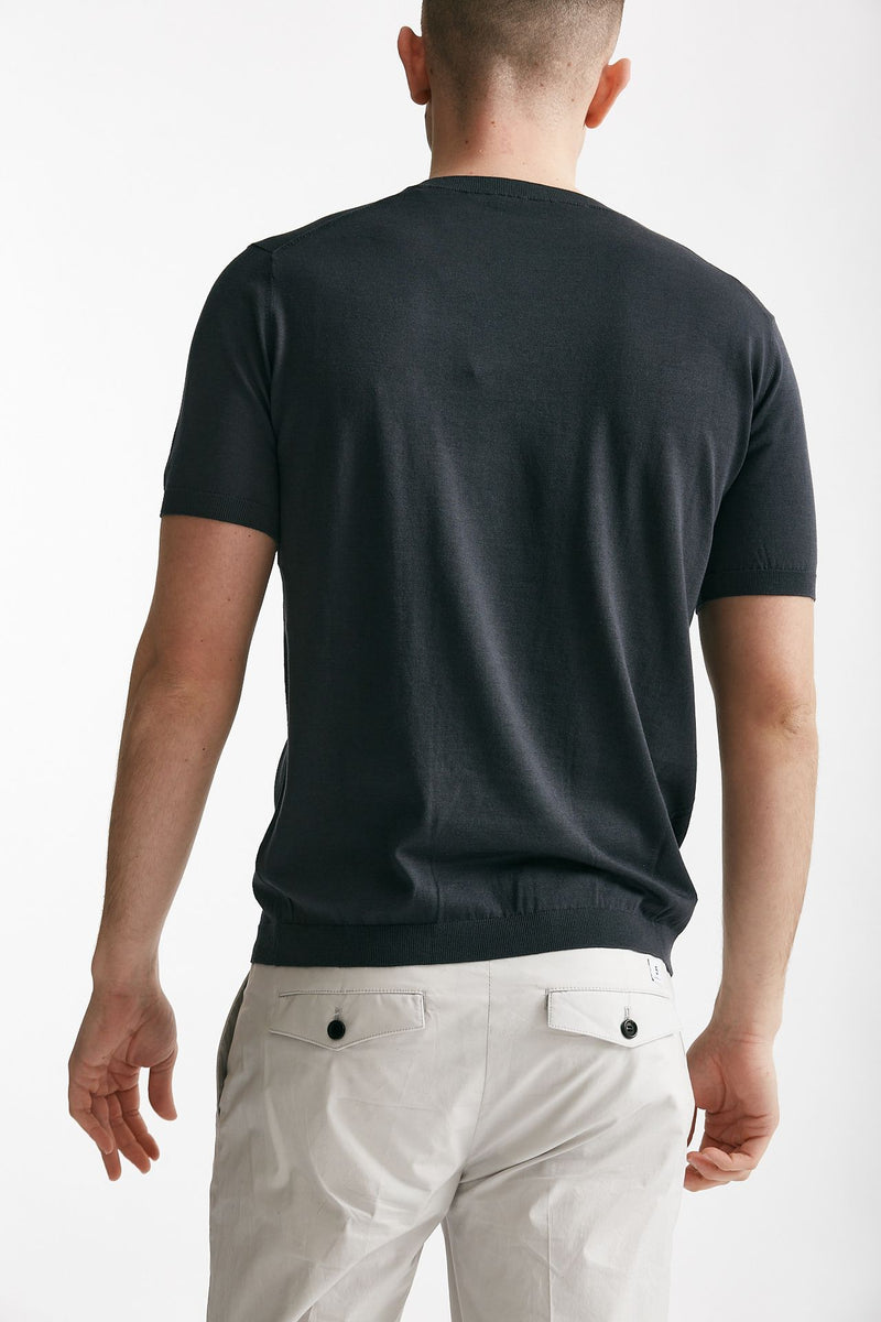t shirt in seta e cotone grigio scuro men Kangra - 3