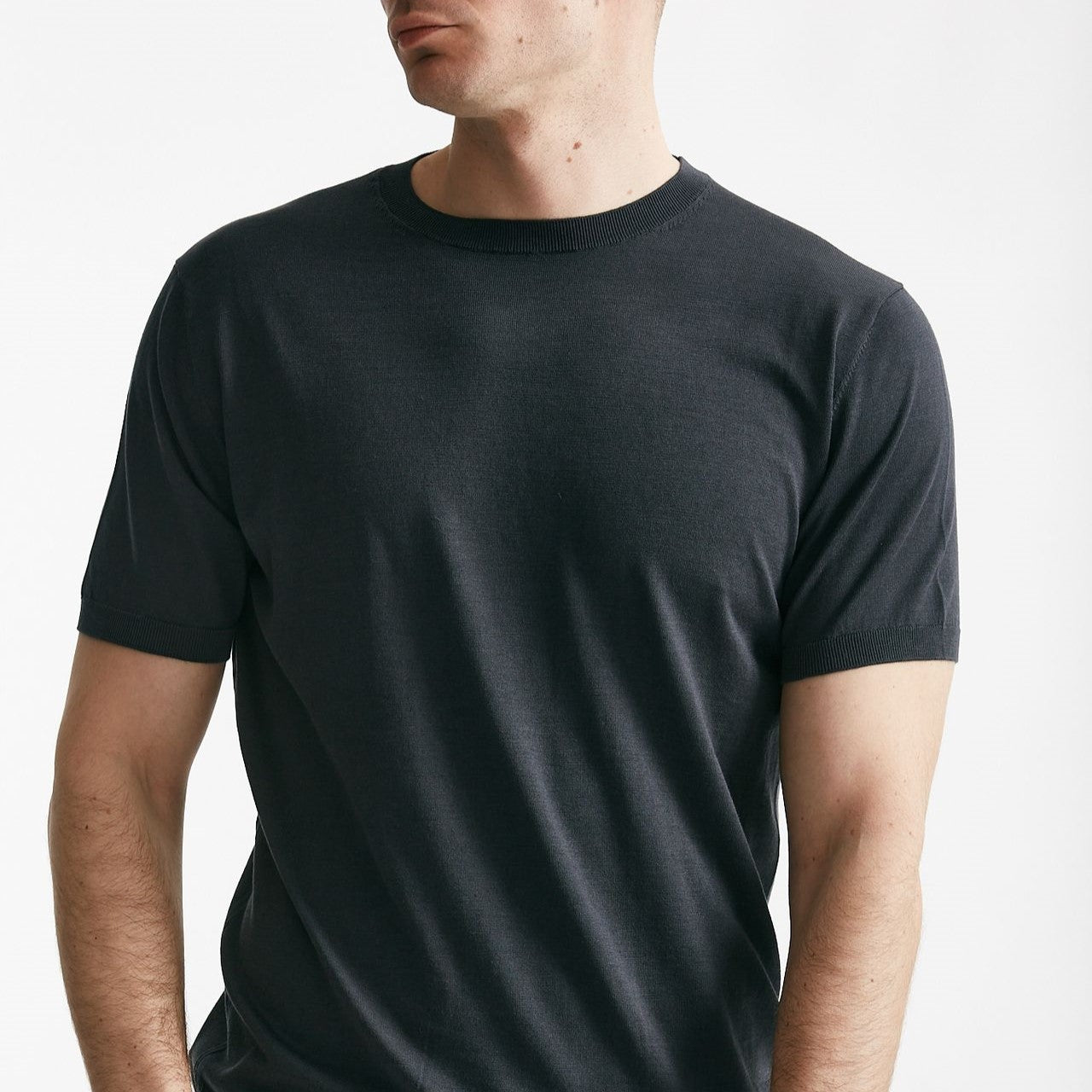 t shirt in seta e cotone grigio scuro men Kangra - 6