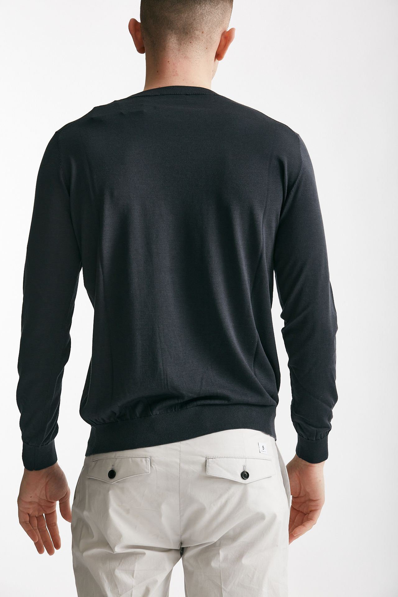 maglia in cotone e seta grigio scuro men Kangra - 3