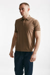 polo in seta e cotone cammello men Kangra - 1