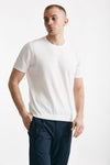 t shirt in maglia cotone e lino bianco men Kangra - 1