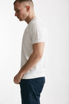 t shirt in maglia cotone e lino bianco men Kangra - 2
