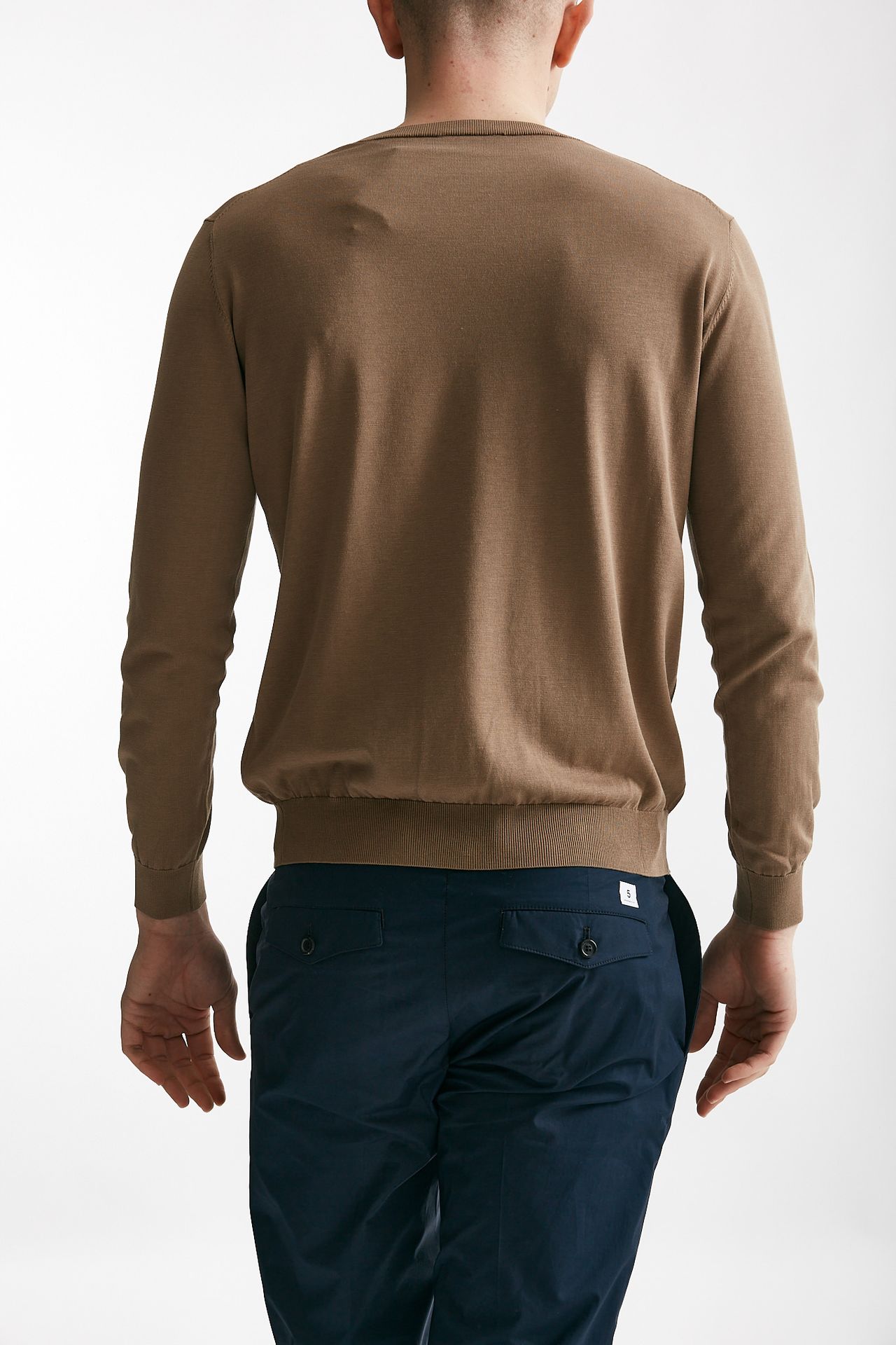 maglia in cotone e seta cammello men Kangra - 3