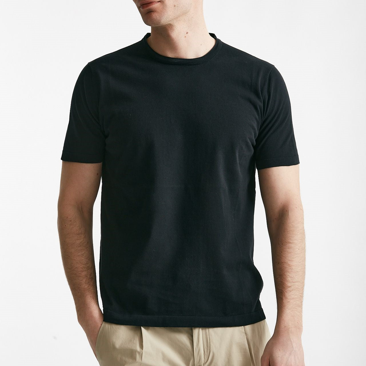 t shirt in maglia cotone nero men Kangra - 5