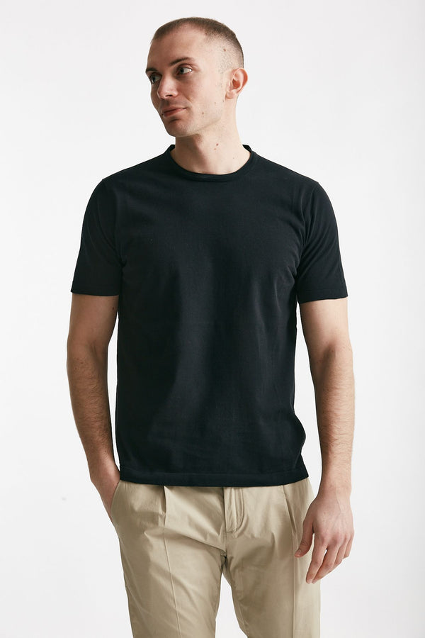 t shirt in maglia cotone nero men Kangra