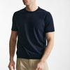 t shirt in maglia cotone e lino blu men Kangra - 5