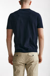 t shirt in maglia cotone e lino blu men Kangra - 3