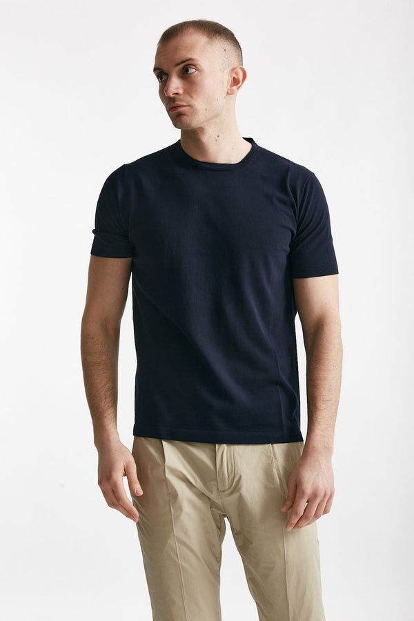 t shirt in maglia cotone blu men Kangra
